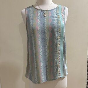 Forever 21 Pastel Geometric Sleeveless Tank - Mint, Pink, Yellow